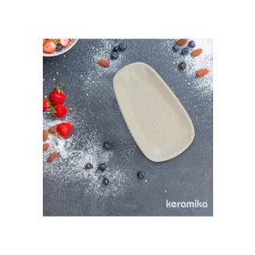 Keramika Tetra Artistik 15 cm Mat Krem Kayık Tabak