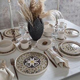 Keramika Timeless Stackable Brown 20 Parça 4 Kişilik Kahvaltı Takımı