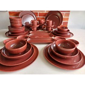 Keramika Twinkle Kırmızı 43 Parça Yemek Takımı