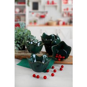 Keramika Zümrüt Zambak 12 cm 6 Adet Çerezlik/Sosluk