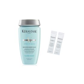 Kerastase Bain Riche Dermo-Calm Kuru Saçlar için 250 ml Şampuan + 2x10 ml Saç Banyosu Öncesi Kil Maskesi 2'li Bakım Seti
