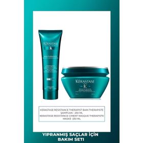 Kerastase Resistance Bain Therapiste Çok Yıpranmış Saçlar İçin 250 ml Şampuan+200 ml Onarıcı Maske