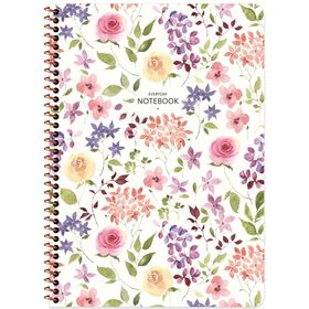 Keskin 385311 Çiçek A4 Karton Kapak Spiralli 80 Yaprak Çizgili Defter