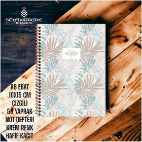 Keskin Color 10x15 cm Çizgili 50 Yaprak Hafif La Plume Karton Kapak Telli 70 gr Ivory Kağıt Not Defteri