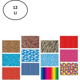 Keskin Color 12'li 35x50 Karışık Renk Desenli Fon Kartonu