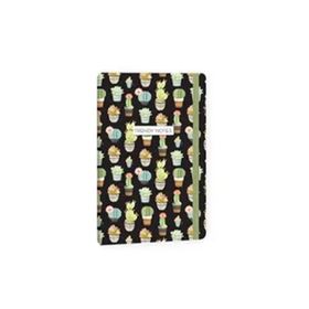 Keskin Color 13x21 cm 80 Yaprak Çizgili Trendy Notes Cactus Love Siyah Defter