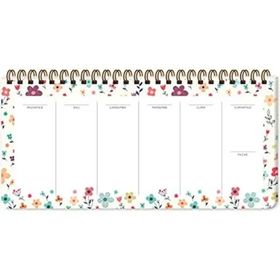 Keskin Color 13x27 cm Krem Çiçekli Haftalık Spiralli Planner