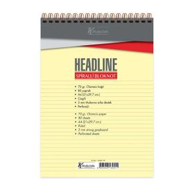 Keskin Color 145421-99 A4 80 Yaprak Çizgili Karton Kapak Spiralli Headline 6'lı Not Defteri