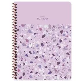 Keskin Color 16.5x22.5 cm 80 Yaprak Çizgili PP Kapak Terrazzo Spiralli Defter