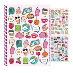 Keskin Color 16.5x22.5 cm 80 Yaprak Kareli PP Kapak Sweet Fun Spiralli Defter