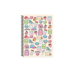Keskin Color 16x22 cm 80 Yaprak Çizgisiz Plastik Kapak Telli 60 gr Beyaz Sayfa Defter