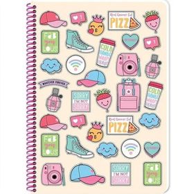 Keskin Color 2 Sweet Fun Spiralli Plastik Kapak 80 Yaprak A4 Kareli Defter