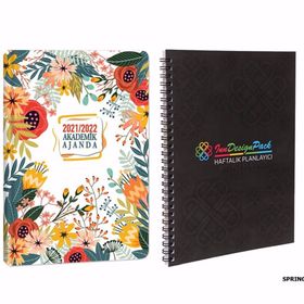 Keskin Color 2022 17x24 Akademik Ajanda Floral + Inn Design Pack 17x24 Haftalık Planlayıcı