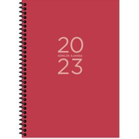 Keskin Color 2023 17x24 Kırmızı Günlük Spiralli Ajanda