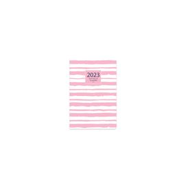 Keskin Color 2023 Pembe Çizgi Karton Kapak 8x12 cm Haftalık Cep Ajandası