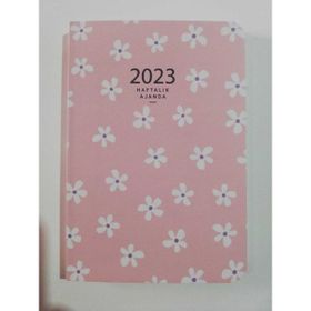 Keskin Color 2023 Pembe Çizgi Karton Kapak 8x12 cm Haftalık Cep Ajandası