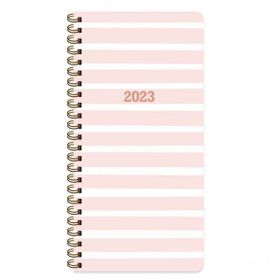 Keskin Color 2023 Spiralli Pembe Karton Kapak 8x16 cm Haftalık Cep Ajandası
