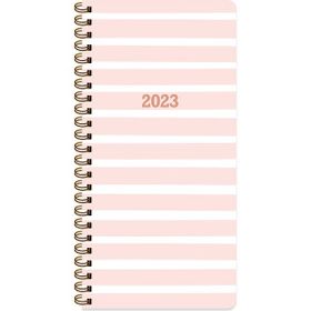 Keskin Color 2023 Spiralli Pembe Karton Kapak 8x16 cm Haftalık Cep Ajandası