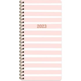 Keskin Color 2023 Spiralli Pembe Karton Kapak 8x16 cm Haftalık Cep Ajandası