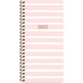 Keskin Color 2023 Spiralli Pembe Karton Kapak 8x16 cm Haftalık Cep Ajandası