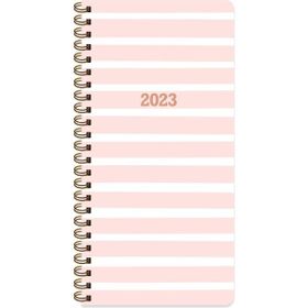 Keskin Color 2023 Spiralli Pembe Karton Kapak 8x16 cm Haftalık Cep Ajandası