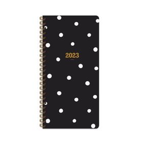 Keskin Color 2023 Spiralli Siyah Puantiye Karton Kapak 8x16 cm Haftalık Cep Ajandası