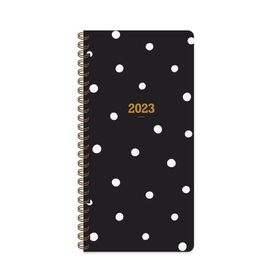 Keskin Color 2023 Spiralli Siyah Puantiye Karton Kapak 8x16 cm Haftalık Cep Ajandası