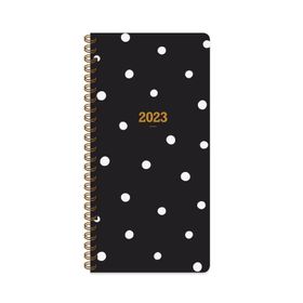 Keskin Color 2023 Spiralli Siyah Puantiye Karton Kapak 8x16 cm Haftalık Cep Ajandası