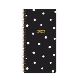 Keskin Color 2023 Spiralli Siyah Puantiye Karton Kapak 8x16 cm Haftalık Cep Ajandası
