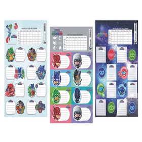 Keskin Color 220130-88 Pj Masks Ders Programlı 3 Yaprak Okul Etiketi