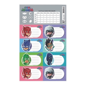 Keskin Color 220130-88 Pj Masks Ders Programlı 3 Yaprak Okul Etiketi