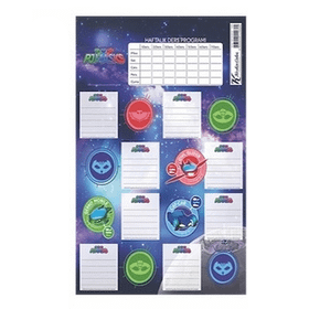 Keskin Color 220130-88 Pj Masks Ders Programlı 3 Yaprak Okul Etiketi