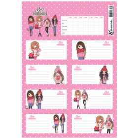 Keskin Color 220132-99 Ders Programlı 3'lü Etiket Best Friends Okul Etiketi