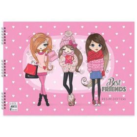 Keskin Color 25x35 cm 15 Yaprak Spiralli Best Friends Resim Defteri