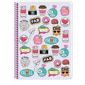 Keskin Color 3 Sweet Fun Spiralli Plastik Kapak 80 Yaprak A4 Kareli Defter