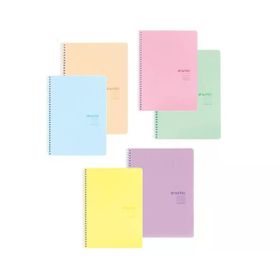 Keskin Color 327751-99 Pp Kapak Spiralli Pastel 17x24 cm 80 Yaprak Çizgili 6'lı Not Defteri