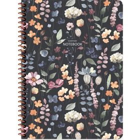 Keskin Color 385341-99 Karton Kapak Spiralli Çiçek 16.5x22.5 cm 80 Yaprak Çizgili Not Defteri