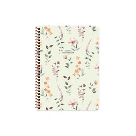 Keskin Color 385341-99 Karton Kapak Spiralli Çiçek 16.5x22.5 cm 80 Yaprak Çizgili Not Defteri