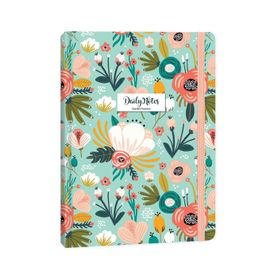 Keskin Color 410260-99 A5 80 Yaprak Çizgili Sert Kapak Ciltli Daily Notes Flowers Yeşil Not Defteri