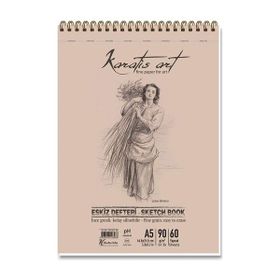 Keskin Color 481001-99 Karatis Art 90 gr A5 60 Yaprak Spiralli Eskiz Blok Defter