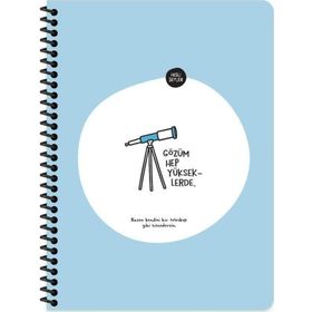 Keskin Color 500528-99 Hisli Şeyler Stickerli Gözüm Yükseklerde 16.5x22.5 cm 80 Yaprak Çizgili Not Defteri