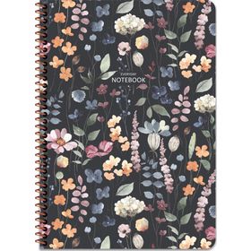 Keskin Color A4 Kareli Çiçek Siyah Defter