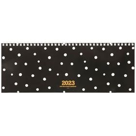 Keskin Color AJ-65 Siyah Puantiye 12x33.5 2023 Haftalık Masa Ajandası