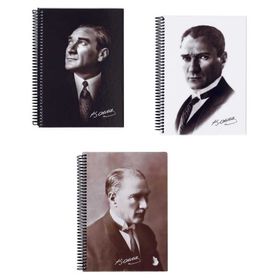 Keskin Color Atatürk 17x24 cm 120 Yaprak Çizgili Sert Kapak Spiralli Defter