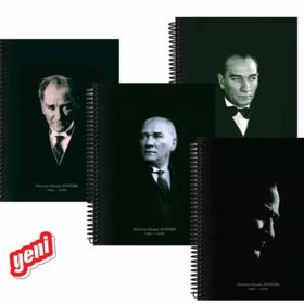 Keskin Color Atatürk 20x28 100 Yaprak Çizgili Spiralli Sert Kapak Defter