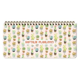 Keskin Color Cactus 13x27 Spiralli Haftalık Planlayıcı