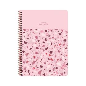 Keskin Color Çizgili 16x22 cm 80 Yaprak Plastik Kapak 60 gr Beyaz Sayfa Terazzo Telli Defter