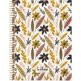 Keskin Color Çizgili La Plume Flowers 17 x 22 cm Sarı Defter