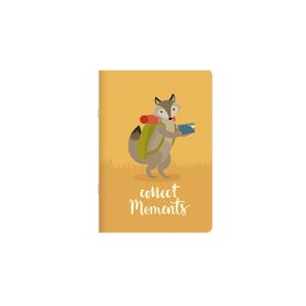 Keskin Color Çizgili Tel Dikişli Kuşe Kapak Gezginler Gezgin Rakun 12x17 cm Not Defteri