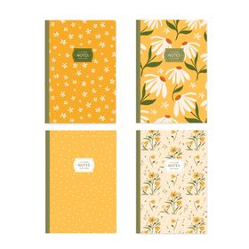 Keskin Color Çizgili Tel Dikişli Sarı 4'lü Defter Seti